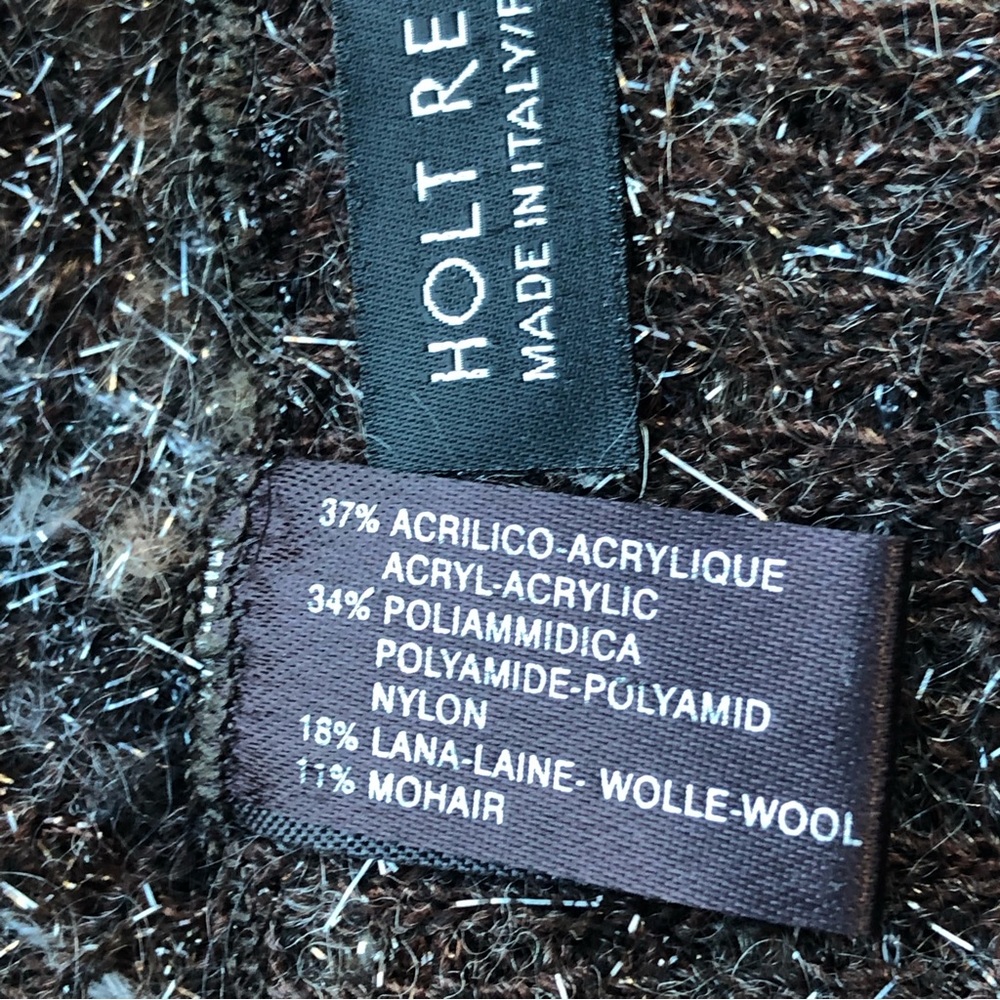 Holt Renfrew Made in Italy Brown Metallic Winter Scarf - Picture 8 of 9
